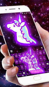 اسکرین شات برنامه Galaxy Unicorn Keyboard Theme 1