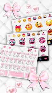 اسکرین شات 2 برنامه Girly Pink Bows Keyboard Theme