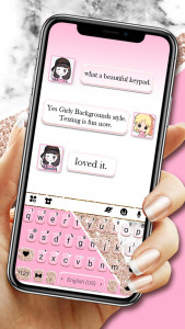 اسکرین شات برنامه Girly Pink Glitter Theme 1