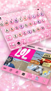 اسکرین شات برنامه Girly Pink Pearl Keyboard Theme 4