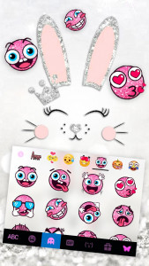 اسکرین شات برنامه Silver Glitter Bunny Keyboard  3