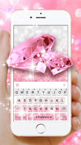 اسکرین شات برنامه Glittering Pink Diamond Keyboard Theme 1