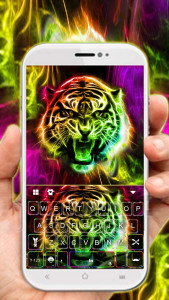 اسکرین شات برنامه Neon Tiger Keyboard Theme 1