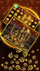 اسکرین شات برنامه Gold Allah 3D Gravity Keyboard 3