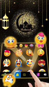 اسکرین شات برنامه Gold Glitter Allah Keyboard Theme 3