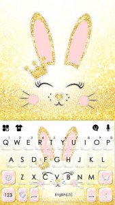 اسکرین شات برنامه Gold Glitter Bunny Keyboard Theme 5