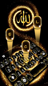 اسکرین شات برنامه Golden Allah Keyboard Theme 2