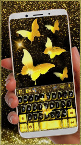 اسکرین شات برنامه Golden Butterfly Keyboard Them 1