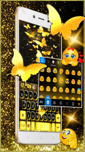 اسکرین شات برنامه Golden Butterfly Keyboard Them 2