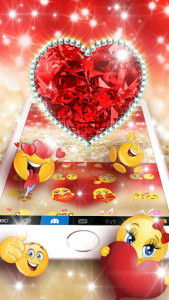 اسکرین شات برنامه Golden Red Luxury Heart Keyboard Theme 3