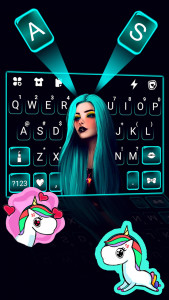 اسکرین شات برنامه Gothic Neon Girl Keyboard Back 2