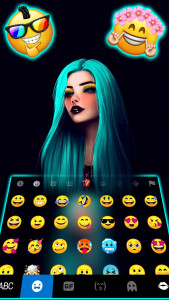 اسکرین شات برنامه Gothic Neon Girl Keyboard Back 3