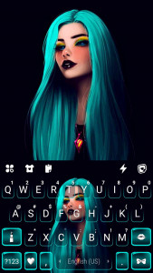 اسکرین شات برنامه Gothic Neon Girl Keyboard Back 5