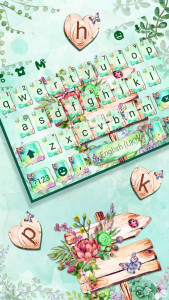 اسکرین شات برنامه Green Floral Garden Keyboard Theme 2
