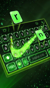 اسکرین شات برنامه Green Neon Check Keyboard Theme 2