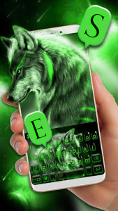 اسکرین شات برنامه Green Wild Wolf Keyboard Theme 2