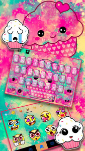 اسکرین شات برنامه Tasty Cupcake Keyboard Theme 3