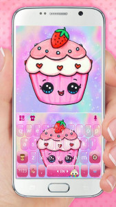 اسکرین شات برنامه Kawaii Cute Cup Cake Keyboard Theme 1