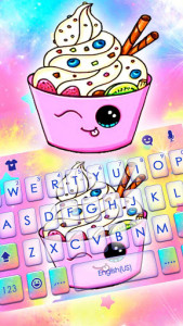 اسکرین شات برنامه Kawaii Ice Cream Keyboard Theme 1