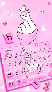 اسکرین شات برنامه Love Pink Heart Keyboard Theme 1