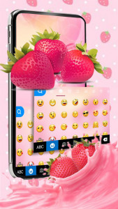 اسکرین شات برنامه Love Red Strawberry Keyboard 2