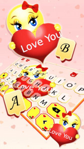 اسکرین شات برنامه Love You Emoji Keyboard Theme 2