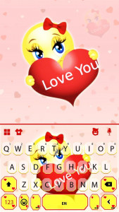 اسکرین شات برنامه Love You Emoji Keyboard Theme 5
