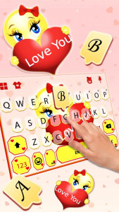 اسکرین شات برنامه Love You Emoji Keyboard Theme 3