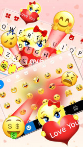 اسکرین شات برنامه Love You Emoji Keyboard Theme 4