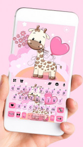 اسکرین شات برنامه Lovely Baby Giraffe Keyboard Theme 1