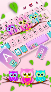 اسکرین شات برنامه Lovely Owls Keyboard Theme 2