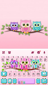 اسکرین شات برنامه Lovely Owls Keyboard Theme 5