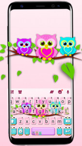اسکرین شات برنامه Lovely Owls Keyboard Theme 1