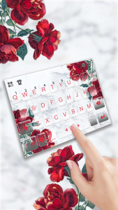 اسکرین شات برنامه Marble Red Rose Keyboard Theme 1