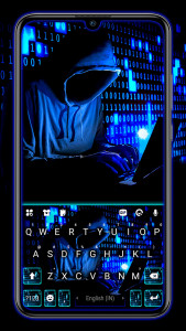 اسکرین شات برنامه Neon Blue Hacker Keyboard Back 1