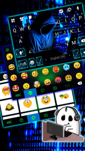 اسکرین شات برنامه Neon Blue Hacker Keyboard Back 3