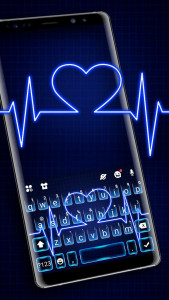 اسکرین شات برنامه Neon Blue Heartbeat Keyboard T 1