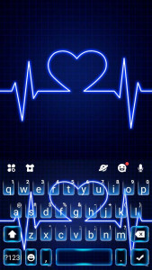 اسکرین شات برنامه Neon Blue Heartbeat Keyboard T 5