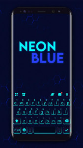 اسکرین شات برنامه Neon Blue Keyboard Theme 1