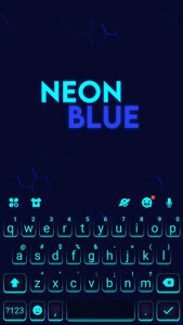 اسکرین شات برنامه Neon Blue Keyboard Theme 5