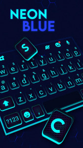 اسکرین شات برنامه Neon Blue Keyboard Theme 2