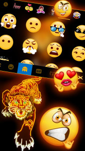 اسکرین شات 3 برنامه Neon Gold Tiger Keyboard Theme