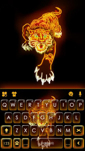 اسکرین شات 5 برنامه Neon Gold Tiger Keyboard Theme
