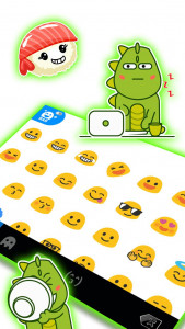اسکرین شات برنامه Neon Green Chat Keyboard Theme 3