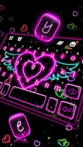 اسکرین شات برنامه Neon Heart Wings Keyboard Theme 2