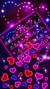 اسکرین شات برنامه Neon Hearts Gravity Keyboard T 1