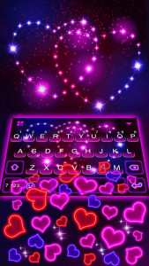 اسکرین شات برنامه Neon Hearts Gravity Keyboard T 3