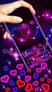 اسکرین شات برنامه Neon Hearts Gravity Keyboard T 2