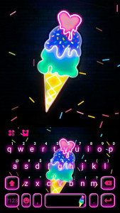 اسکرین شات برنامه Neon Ice Cream Keyboard Theme 1