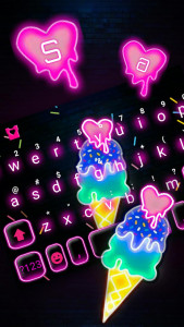 اسکرین شات برنامه Neon Ice Cream Keyboard Theme 2